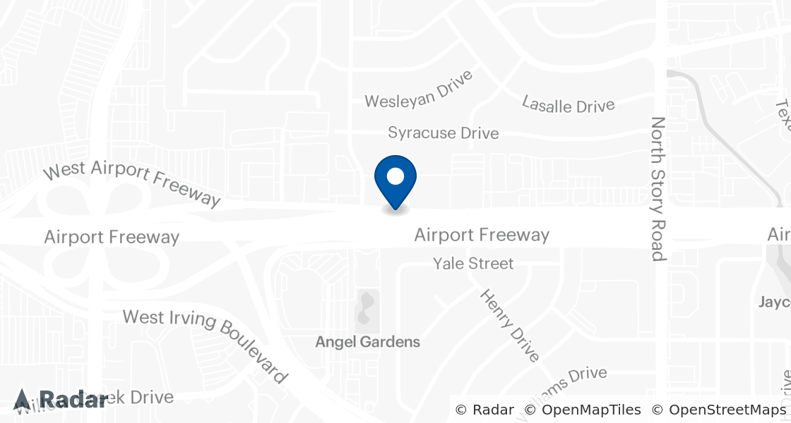 Map of Dairy Queen Location:: 2845 W Airport Fwy, Irving, TX, 75062-6024